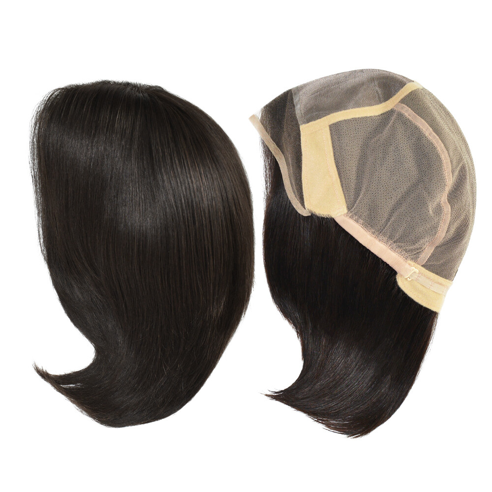 Women Wigs European Virgin Hair French Lace Front Mono Top Medium Size 6” EW73