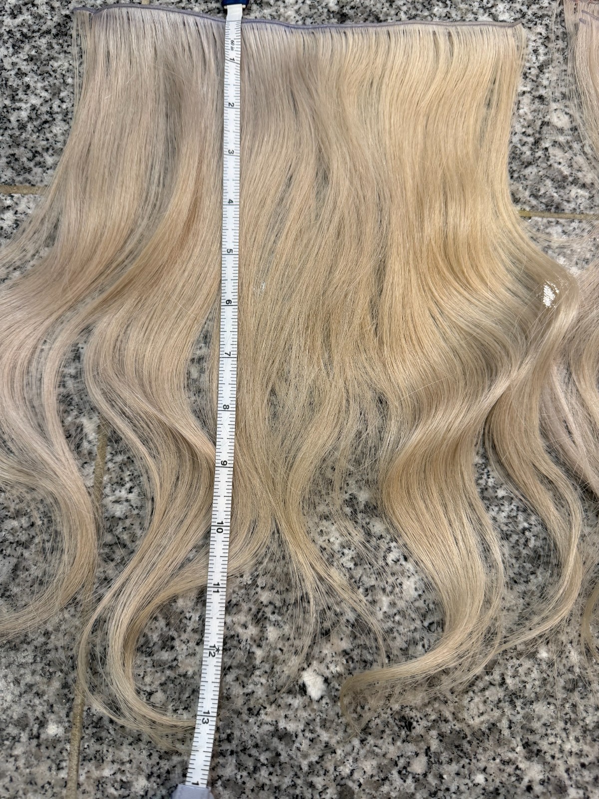 Hand Tied Hair Extensions Two Packs- Platinum Blonde Weft 14 inch