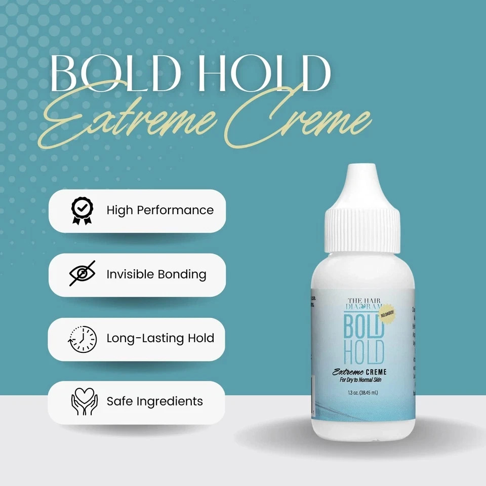 The Hair Diagram Bold Hold Extreme Creme Lace Wig Glue, Strong Hold – 1.3oz