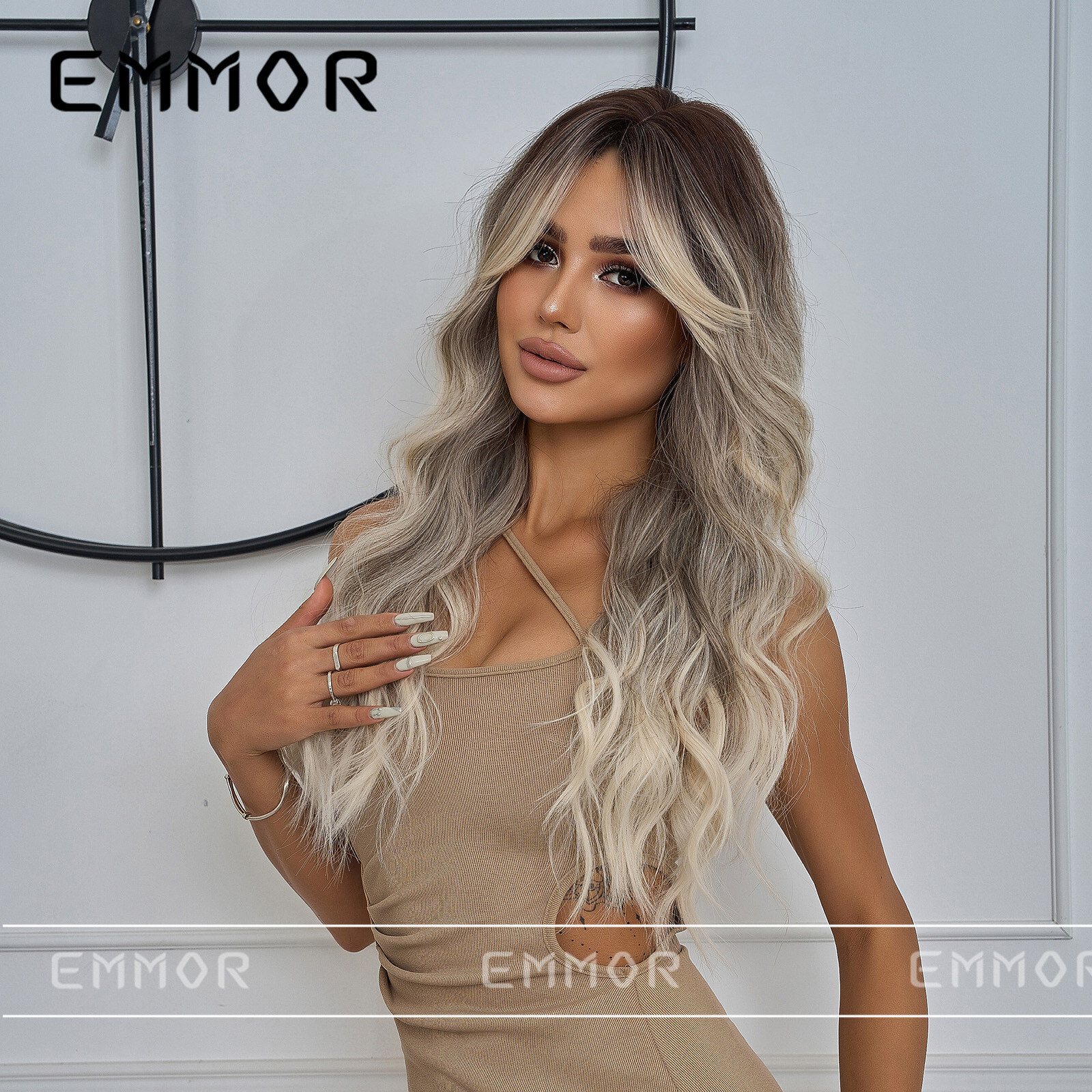 Quality Synthetic Black Gradient Long Wavy Curly Sexy Wig Party/Everyday Wear AD