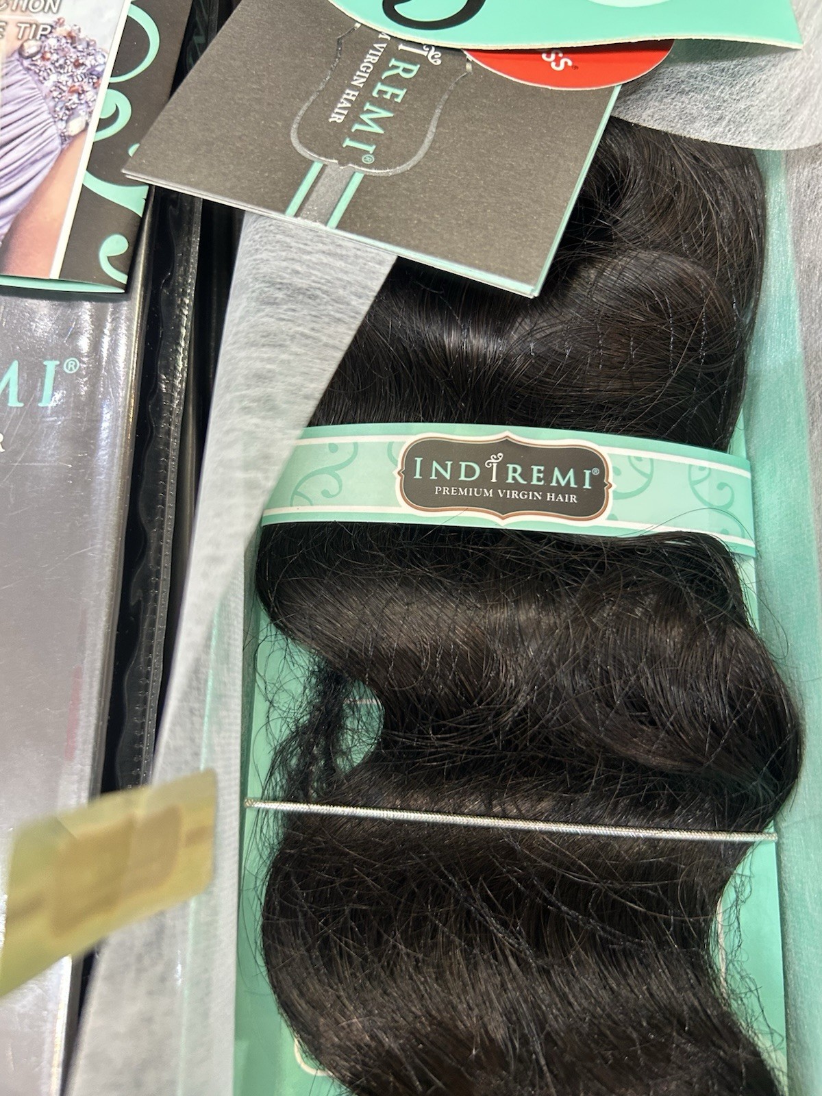 Bobbi Boss indi remi ocean wave Human Hair Extension 14” Inches Color 1B Off Bla