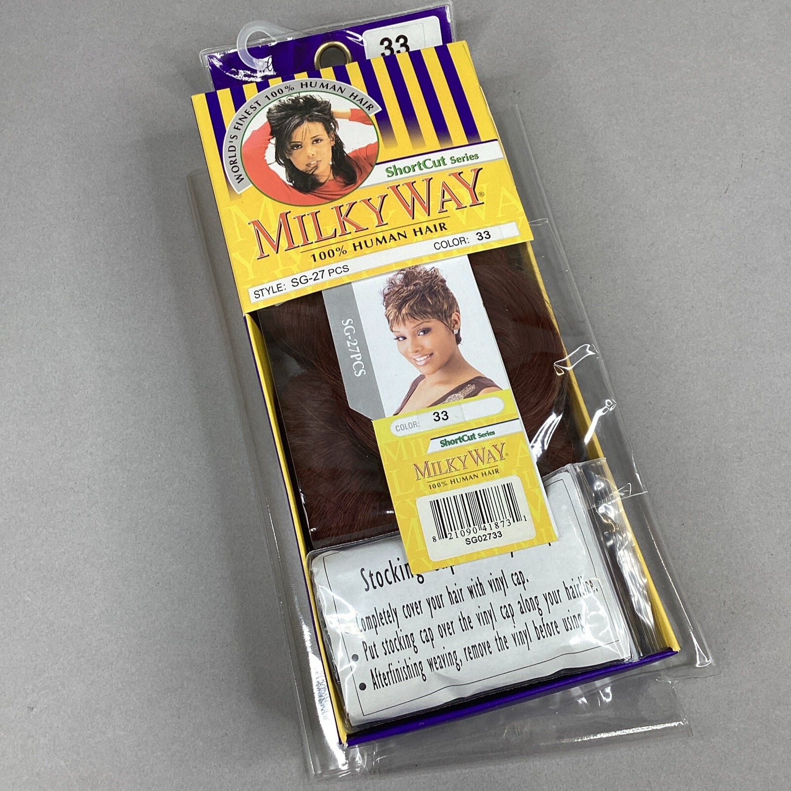 Milky Way #33 Auburn Human Hair 27 Pcs Track Weft Extensions Short Style