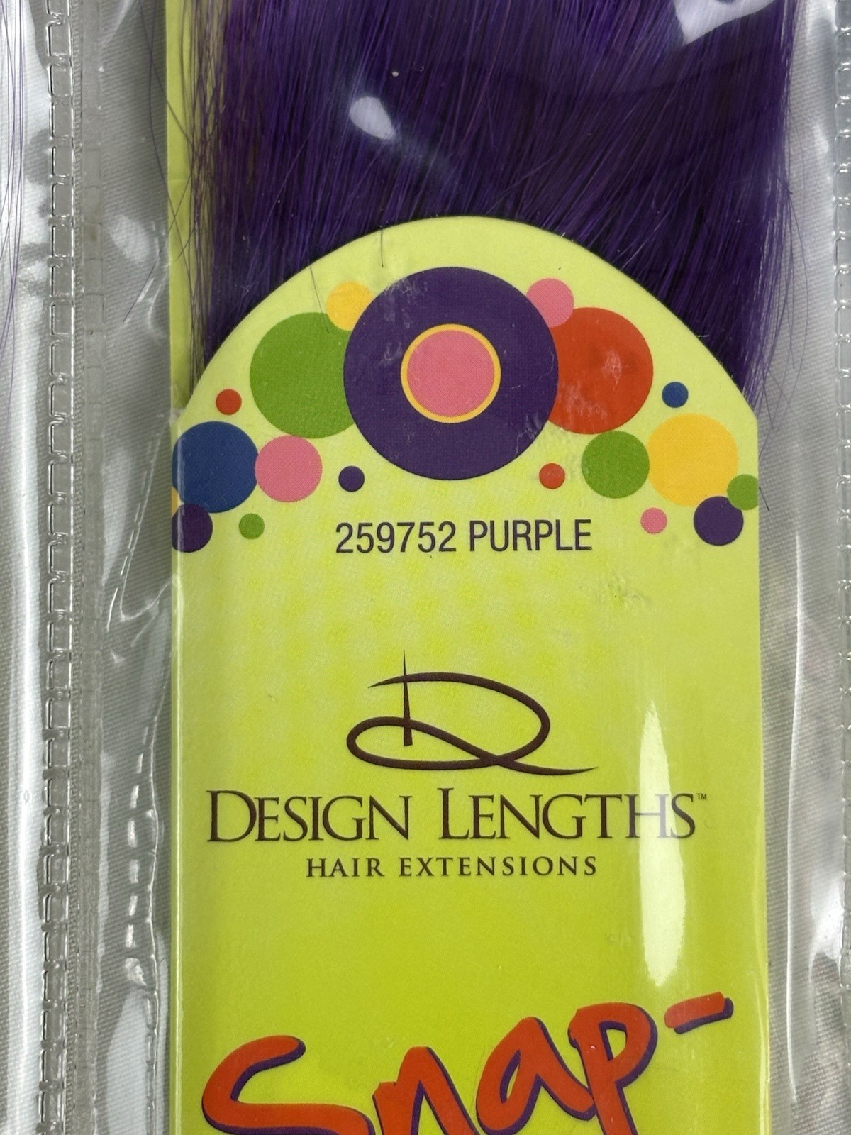 Design Lengths Snap It Hair Extensions Lot Of 6 Packs 3 Blue 2 Purple 1 Blonde