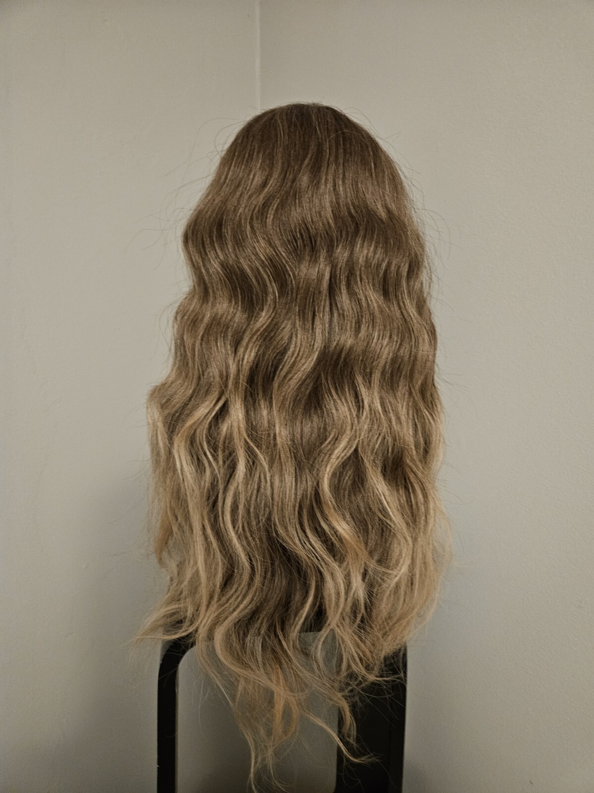 MIXED HAZELNUT BLONDE BROWN WAVY HAIR BANGS WIG