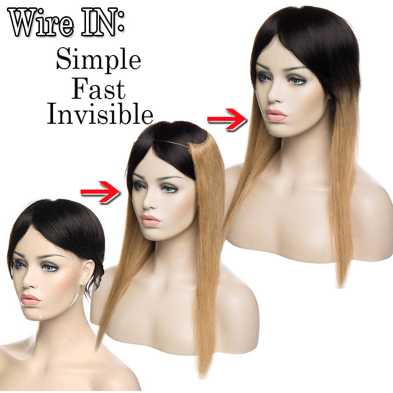 Secret Headband Wire In Remy Human Hair Extensions Thick Weft 3/4 Full Head Long