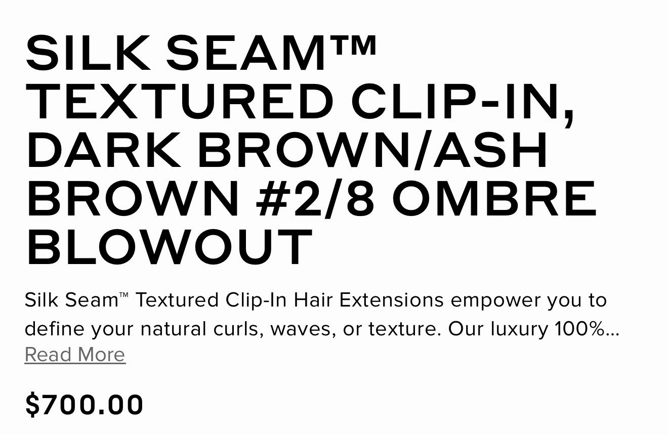 BELLAMI Silk Seam Textured Clip Ins NEW Dark Brown Ash Brown Ombre Blowout 24”