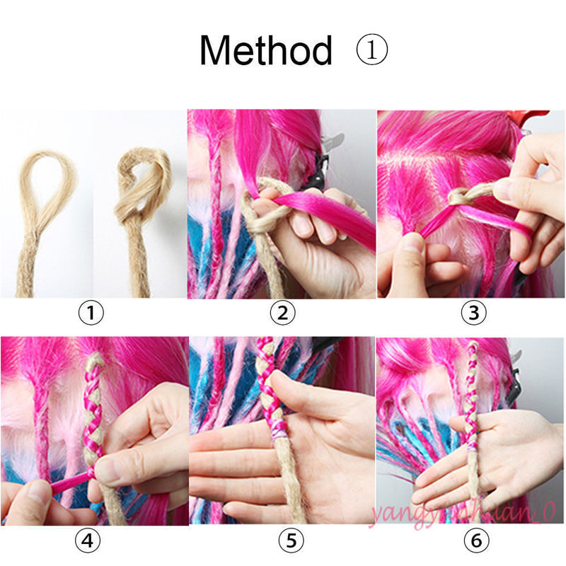 Multi-Color Synthetic Soft Dread Locks Crochet Braid Braiding Hair Extensions US