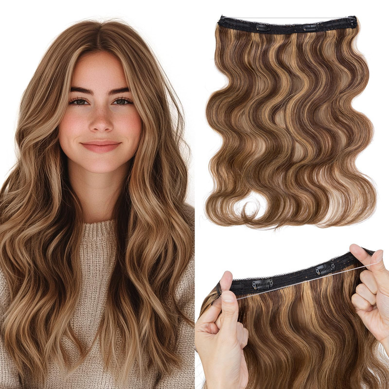 Halo Hair Extensions Real Human Hair My-Lady Adjustable Halo Extensions Real