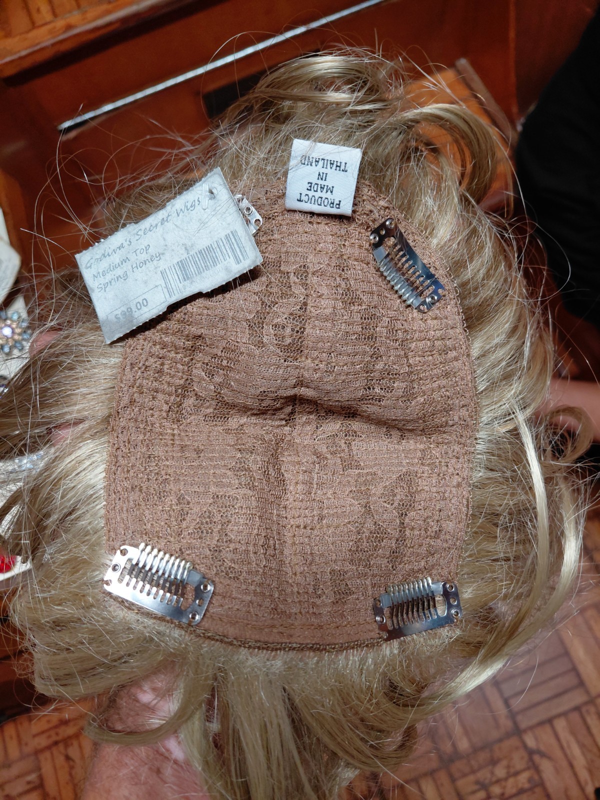 Godiva’s Secret Wigs Medium Spring Honey Clip-In Synthetic Layered Hairpiece