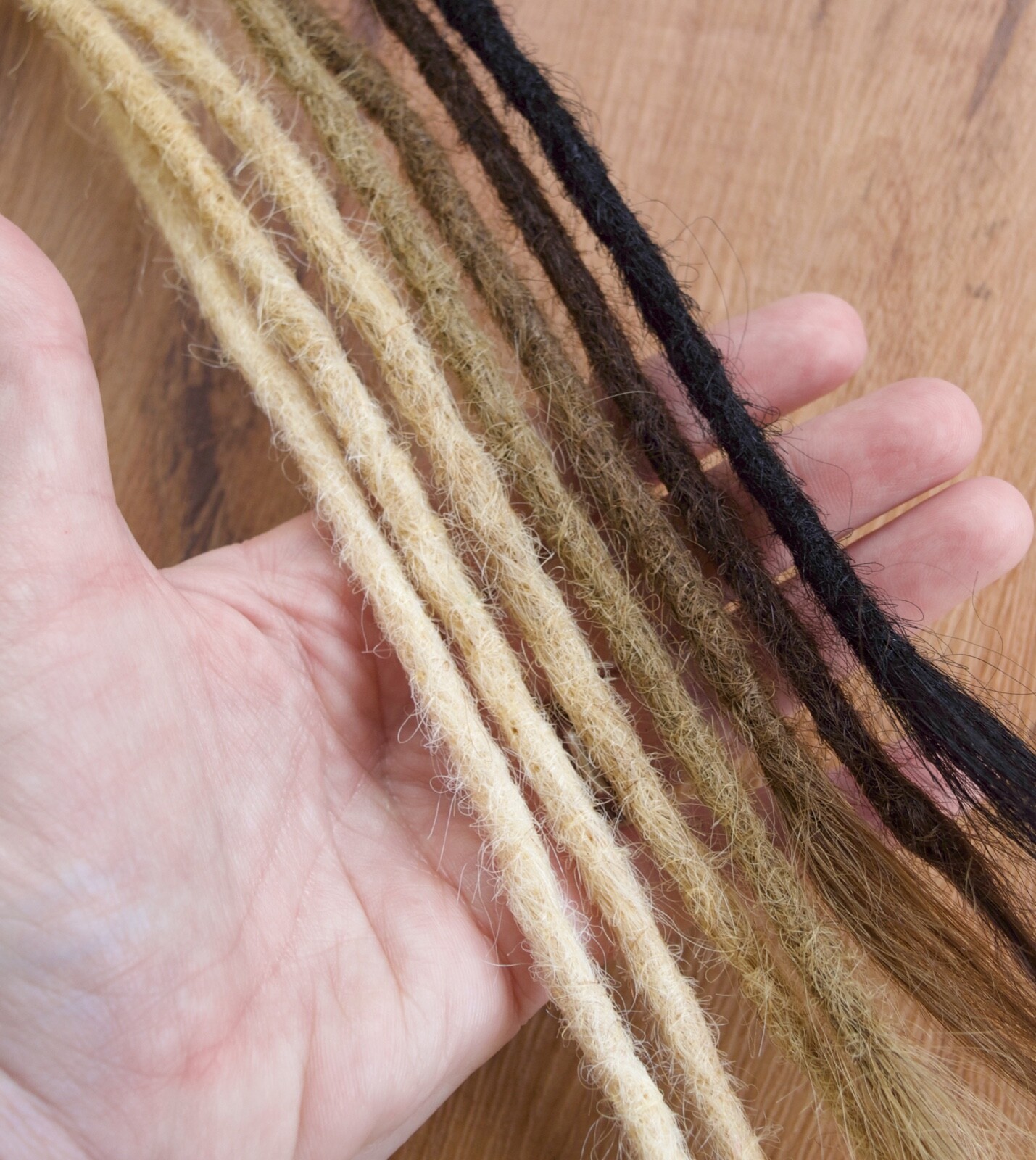Dreadlock Extensions HUMAN HAIR x 10 dreads, 40cm long & 5-6mm wide