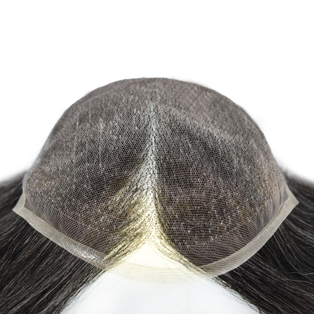 French Lace Mens Toupee Human Hair Replacement System Toupee for Men Hairpiece