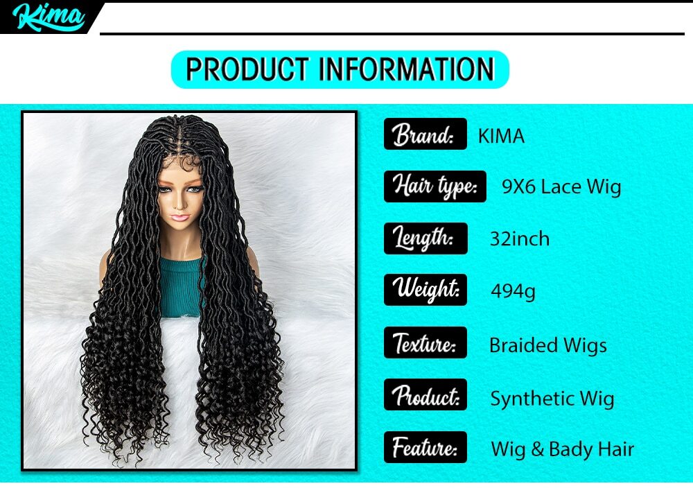 32″ Synthetic Lace Front Wig Braided Wigs Braid With Baby Hair Braided Curly