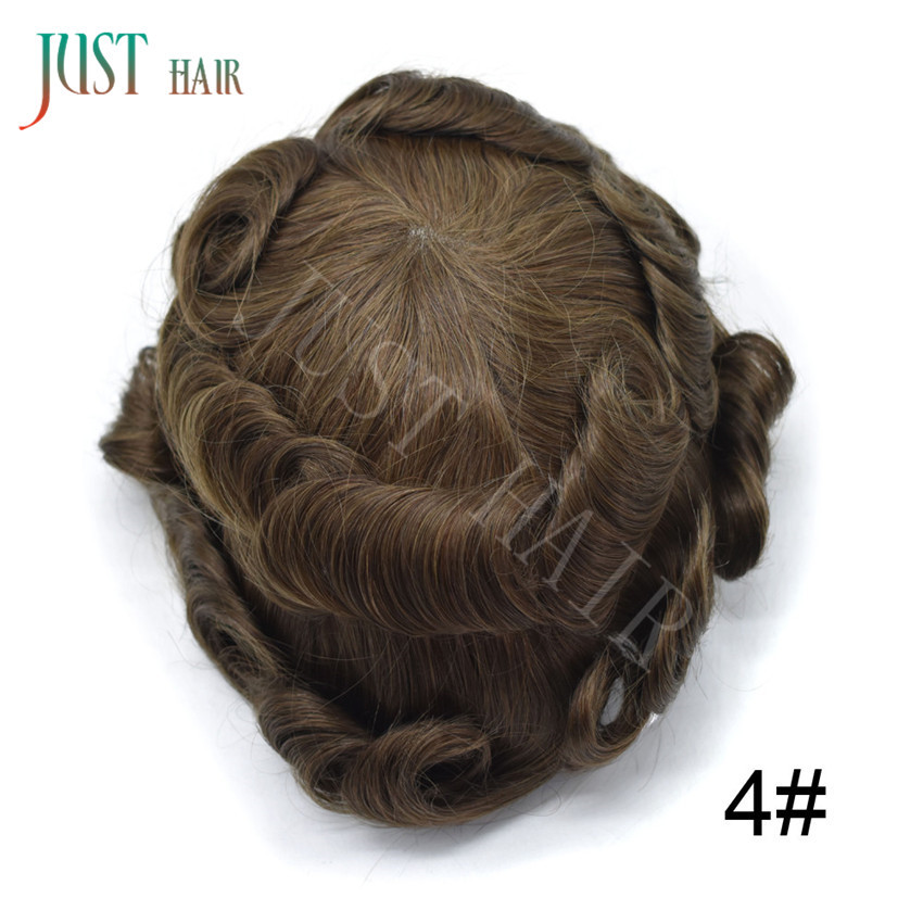 Full Swiss Lace Mens Toupee Light Density Human Hair System Replacement for Men