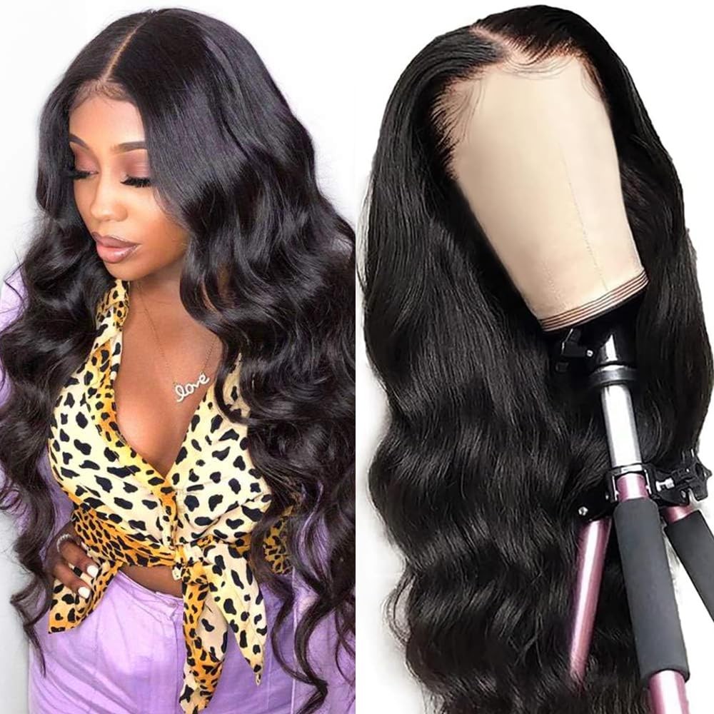 Juicqui 13X6 Lace Front Wigs Human Hair Pre Plucked 200 Density Body Wave Real