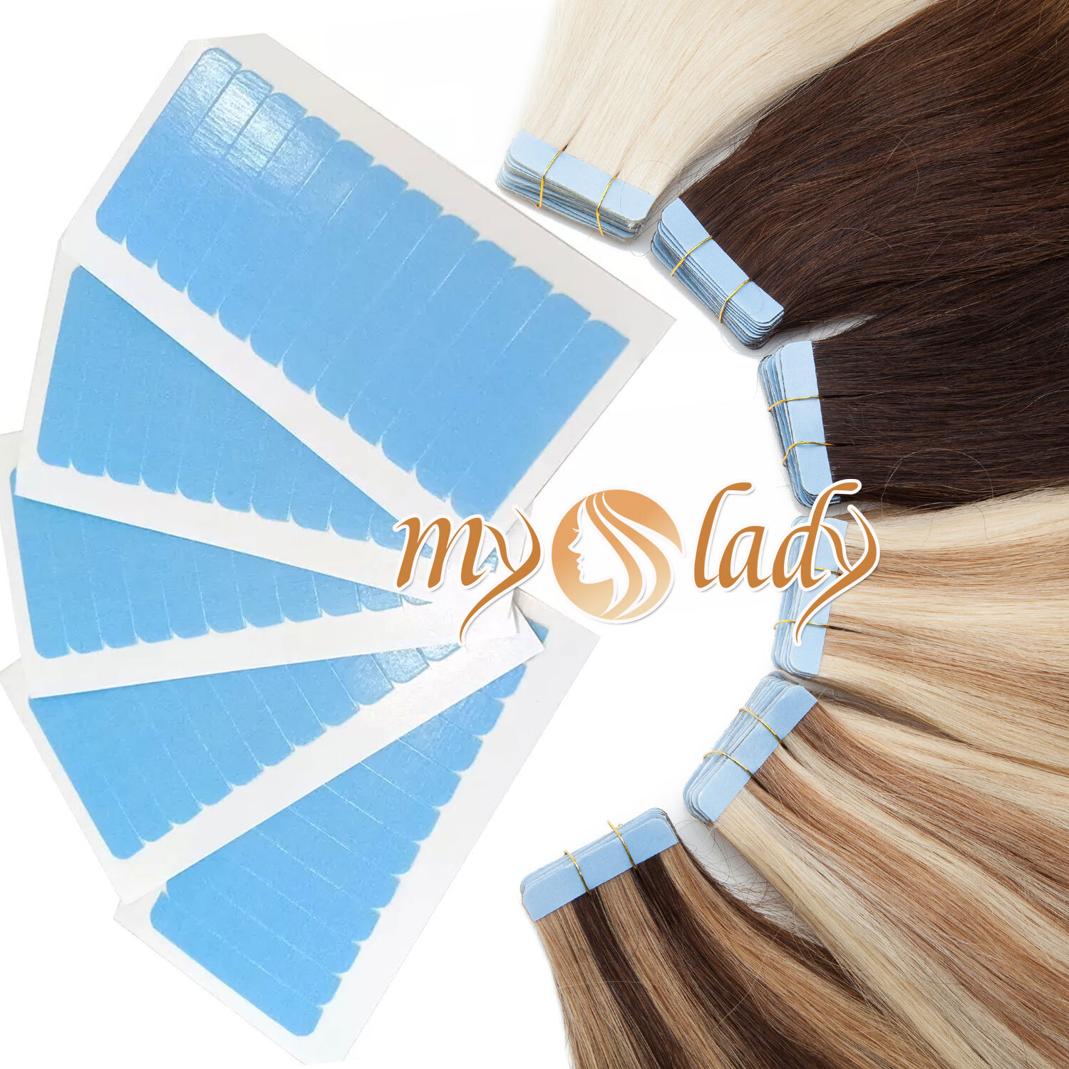Premium Human Hair Extension Tapes Replacement Tape Sheets Adhesive Skin Weft US