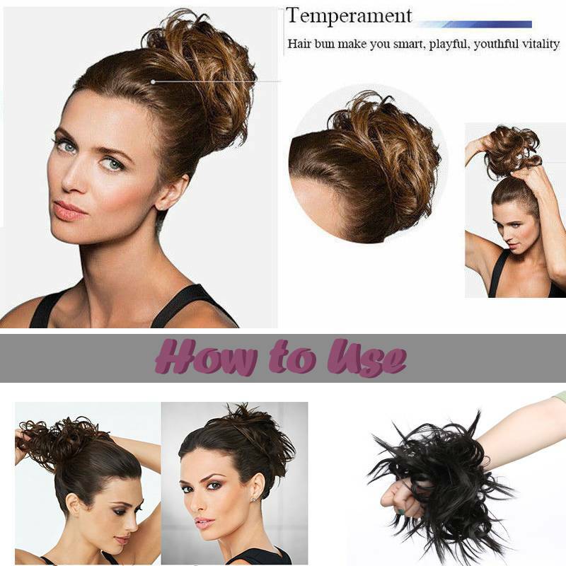 US LARGE Messy Bun Hair Piece Scrunchie Updo Wrap Hair Extensions as Human Bun