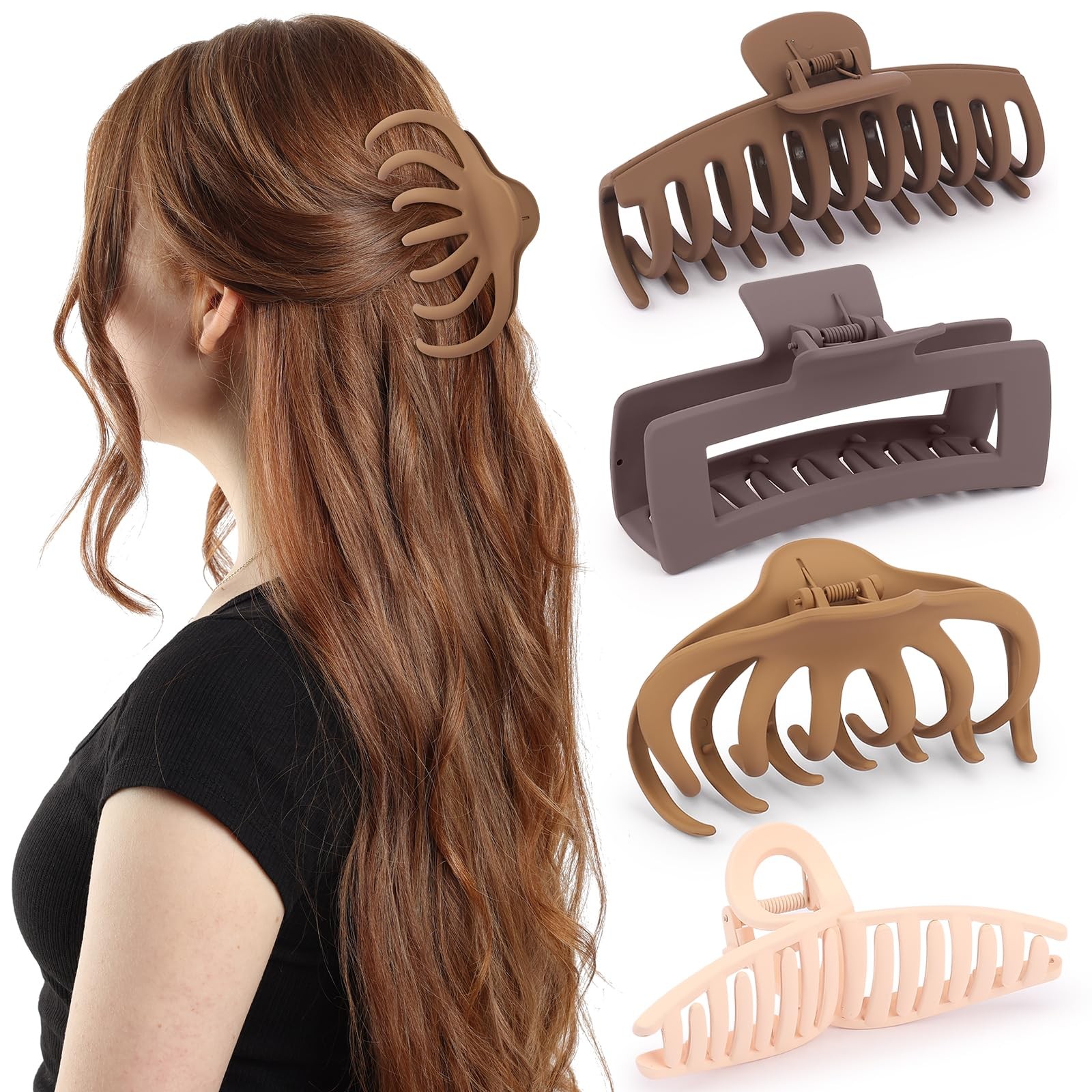 FLAREANN 1 Count (Pack of 4), Matte: Blush Pink, Sand Beige, Brown & Grey