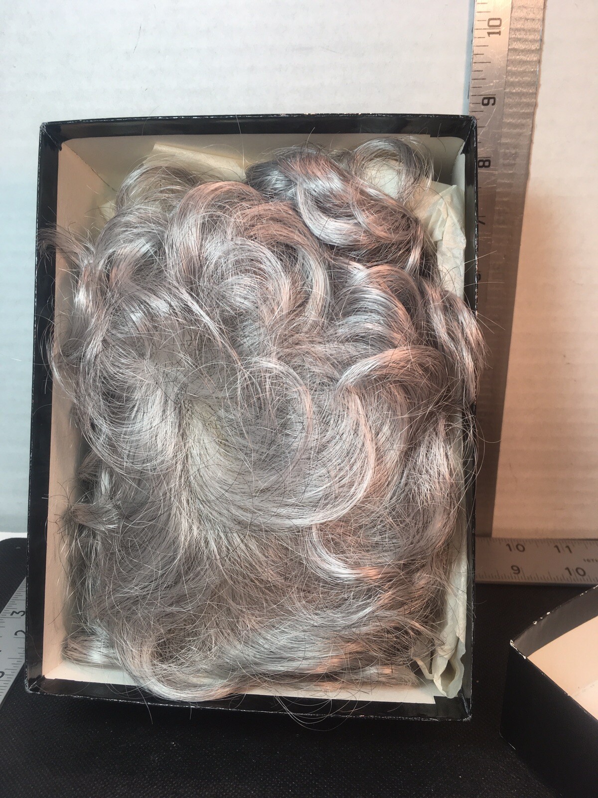 CUSTOM HAIR PIECE WIG HAND MADE FIBER HAIR REPLACEMENT EUC IN BOX