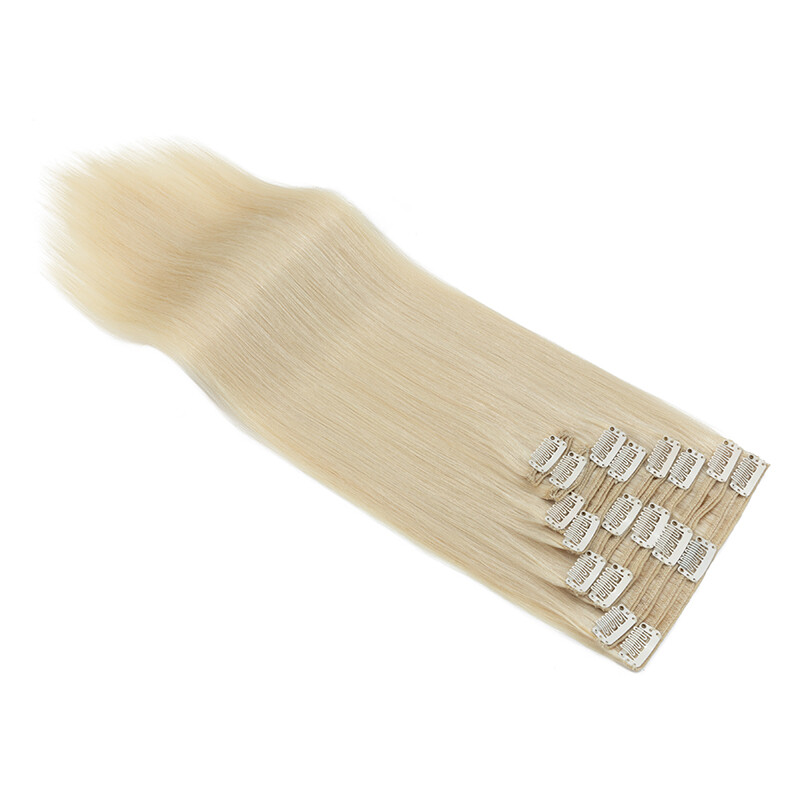 10-24″ Double Wefts Clip in 100% Remy Human Hair Extensions Full Head Long THICK