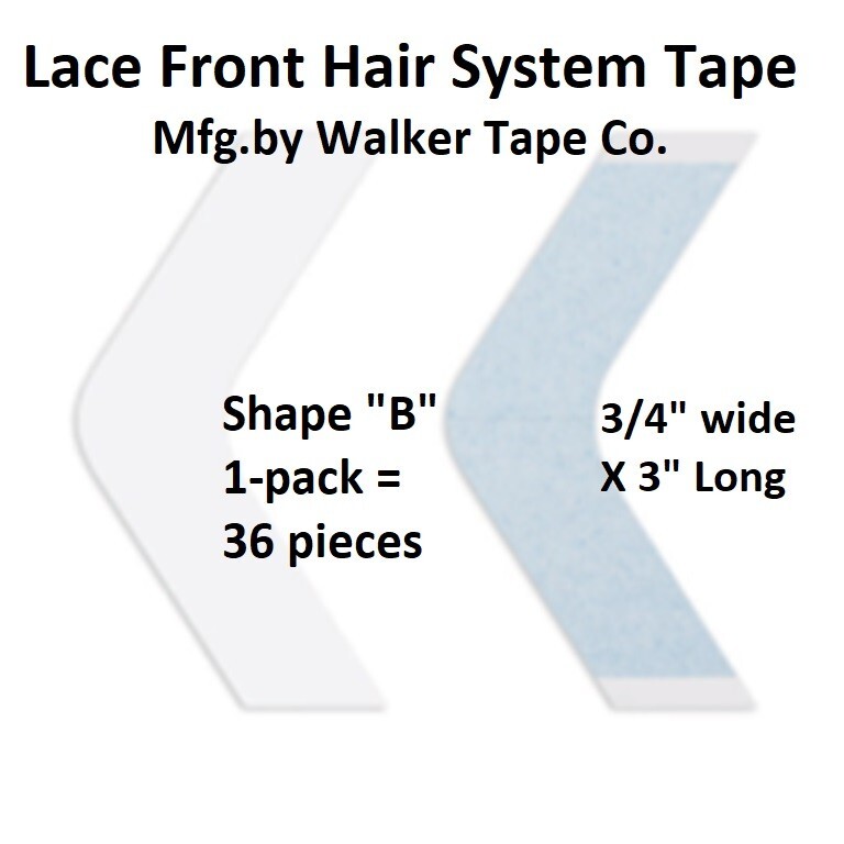 Lace Front Hair System Tape By Walker Tape Shape B 1-pack = 36 pcs