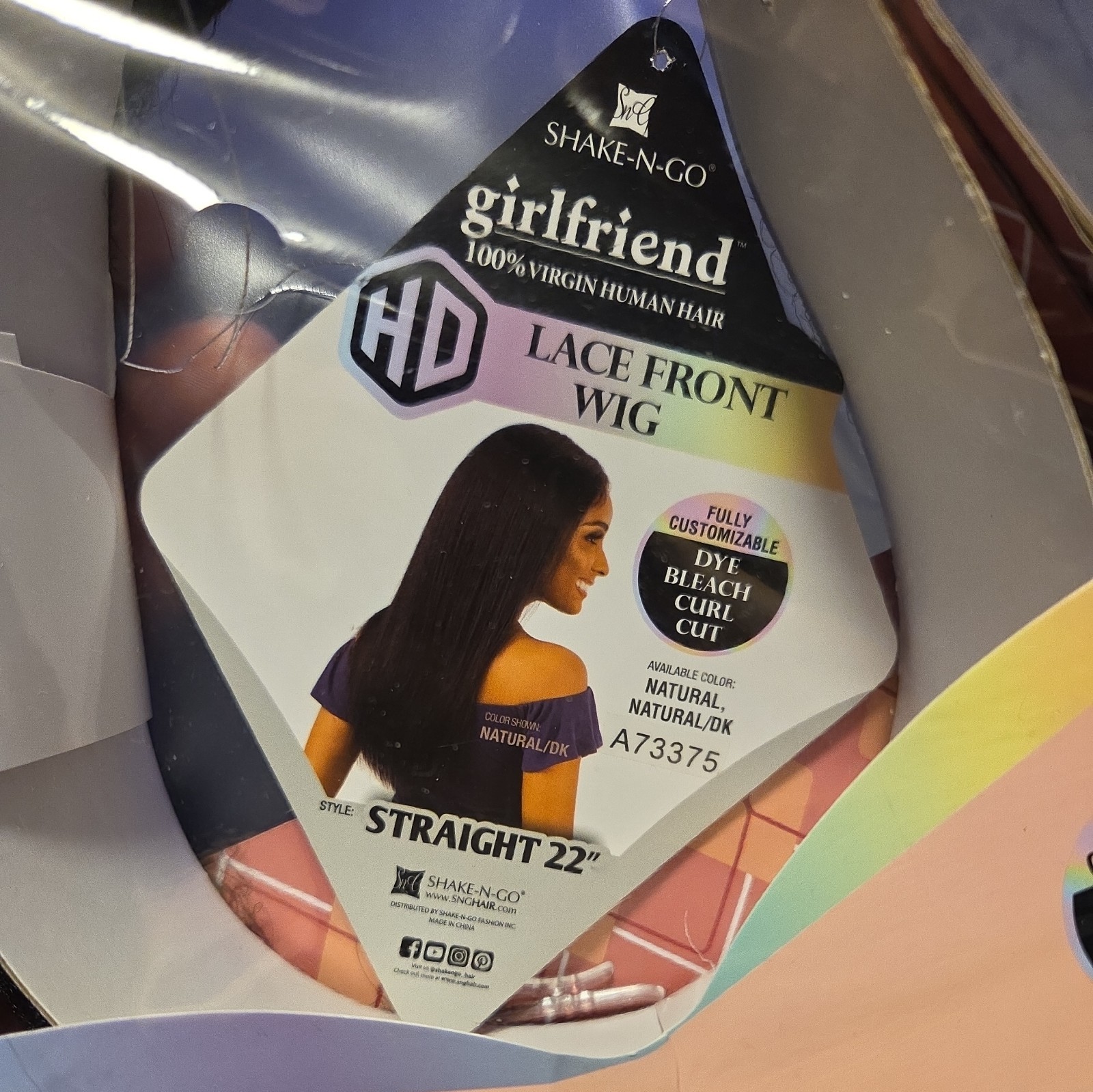 Shake N Go Girlfriend 100% Virgin Human Hair HD Lace Front Wig STRAIGHT 22