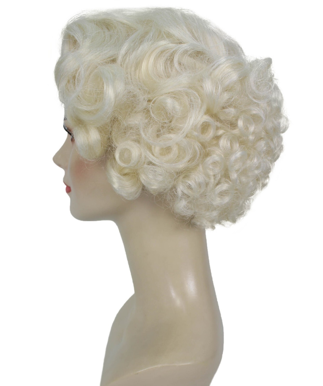 HPO Adult Women’s Short Curly Silver Grey Queen Wig, Capless Cap Design HW-7057