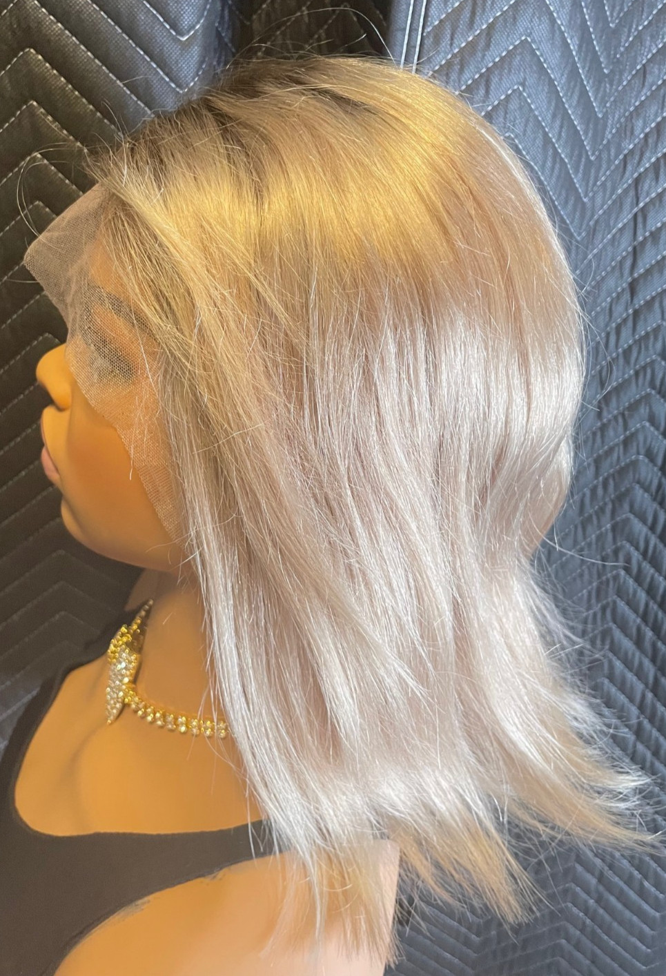 Ombre 8″ Ash Blonde 13×4 Lace Front Wig Human Hair Short Bob