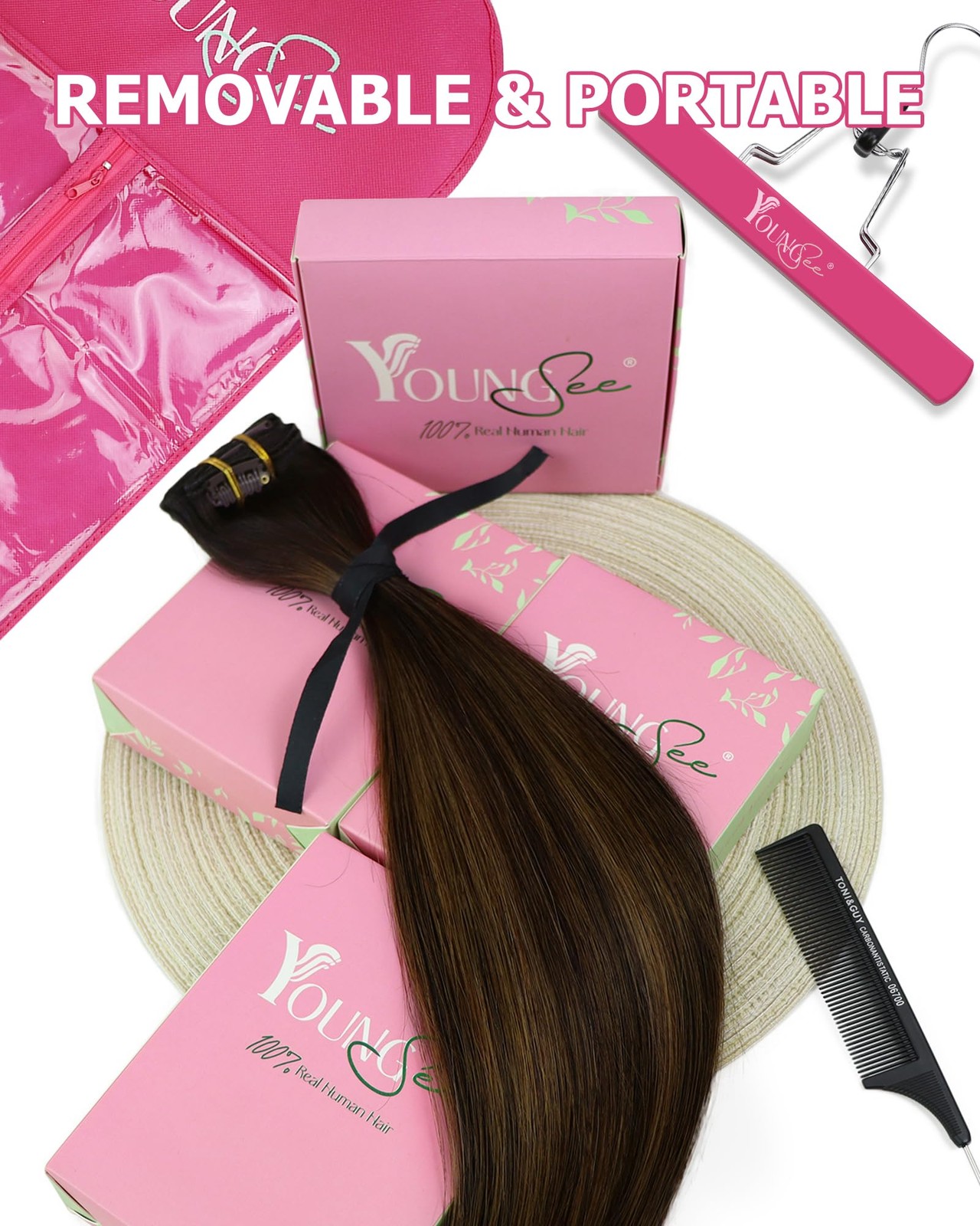 Clip in Human Hair Extensions 20″ Balayage 100g Real Remy – For Volume