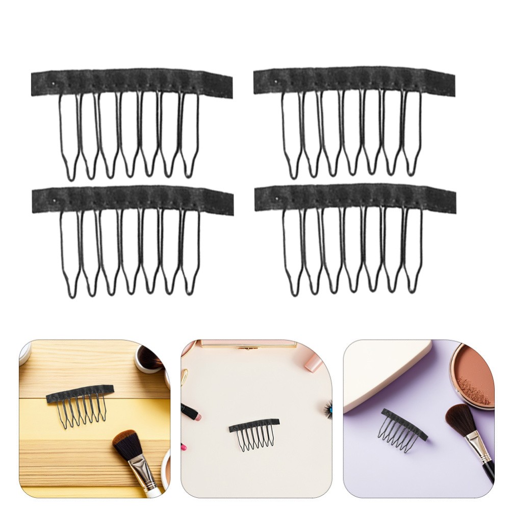 10Pcs Steel Tooth Clip for Lace Black Wig Comb Clip for Secure Decoration Use