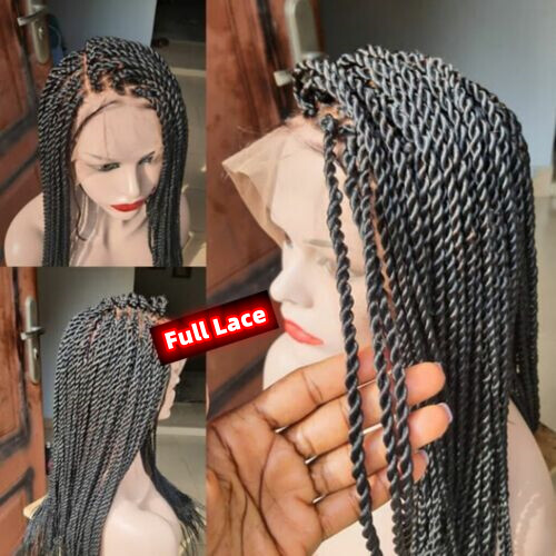 Knotless Braided Wig Full Lace Wigs Twist Braided Wig For Black Women Braids Wig