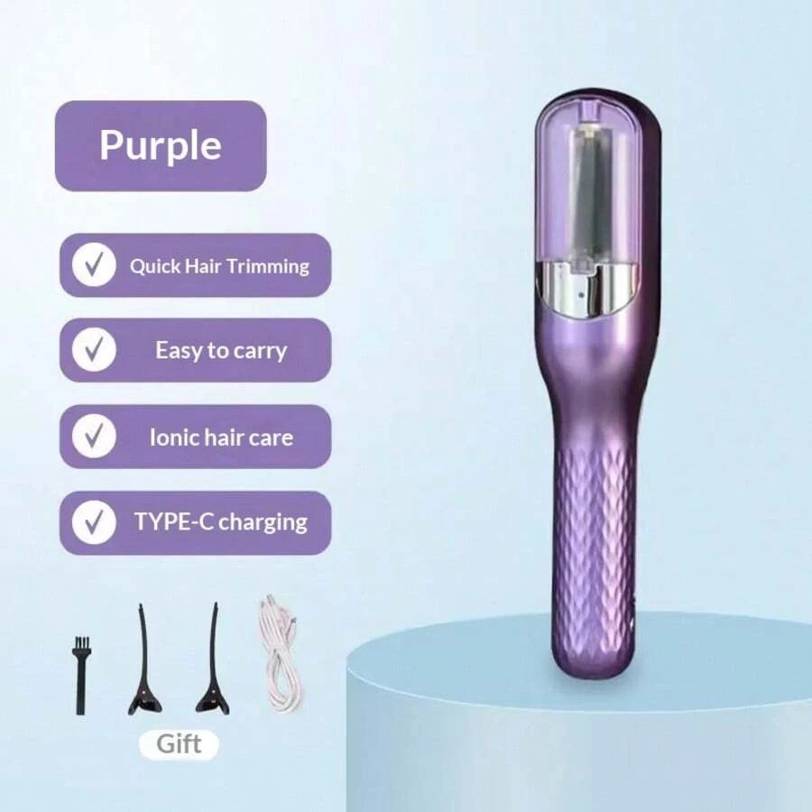Lazy Hair Care 2-In-1 Split End & Frizz Trimmer, Wireless USB Rechargeable