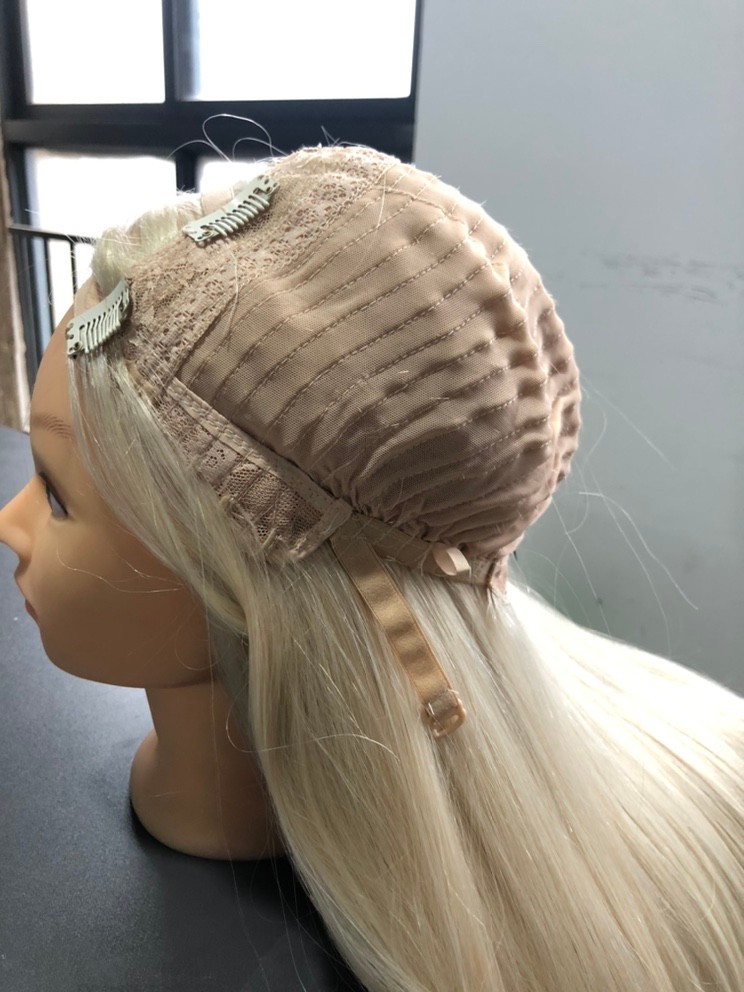 U Part 3/4 Half Wig with Clips In 100% Real Remy Human Hair Straight Hairpiece