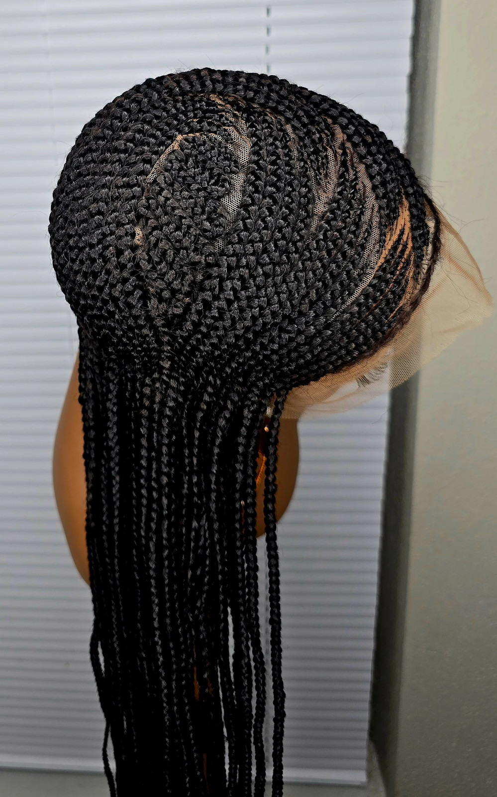 Black Adomac 036 32inches 360 Full Lace Synthetic Braided Wig with Unique Heart