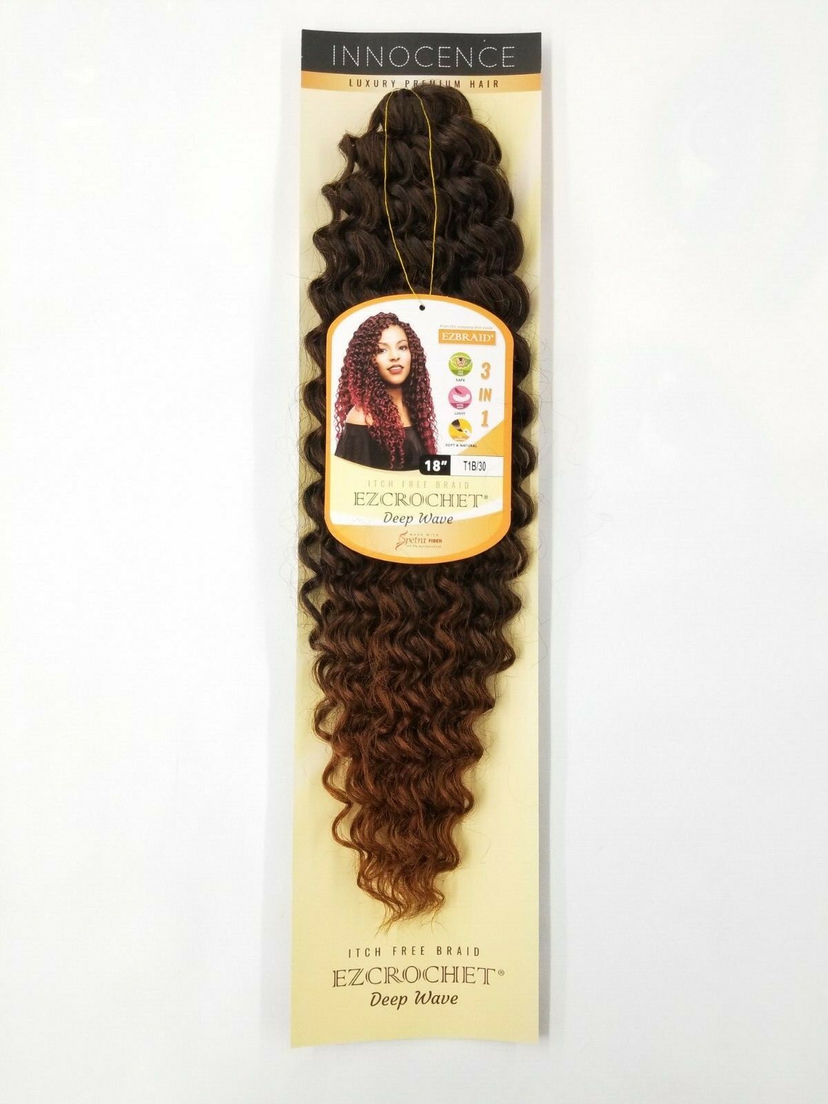 I&I Hair Innocence EZCROCHET Deep Wave Crochet Braiding Hair Spectra 18″
