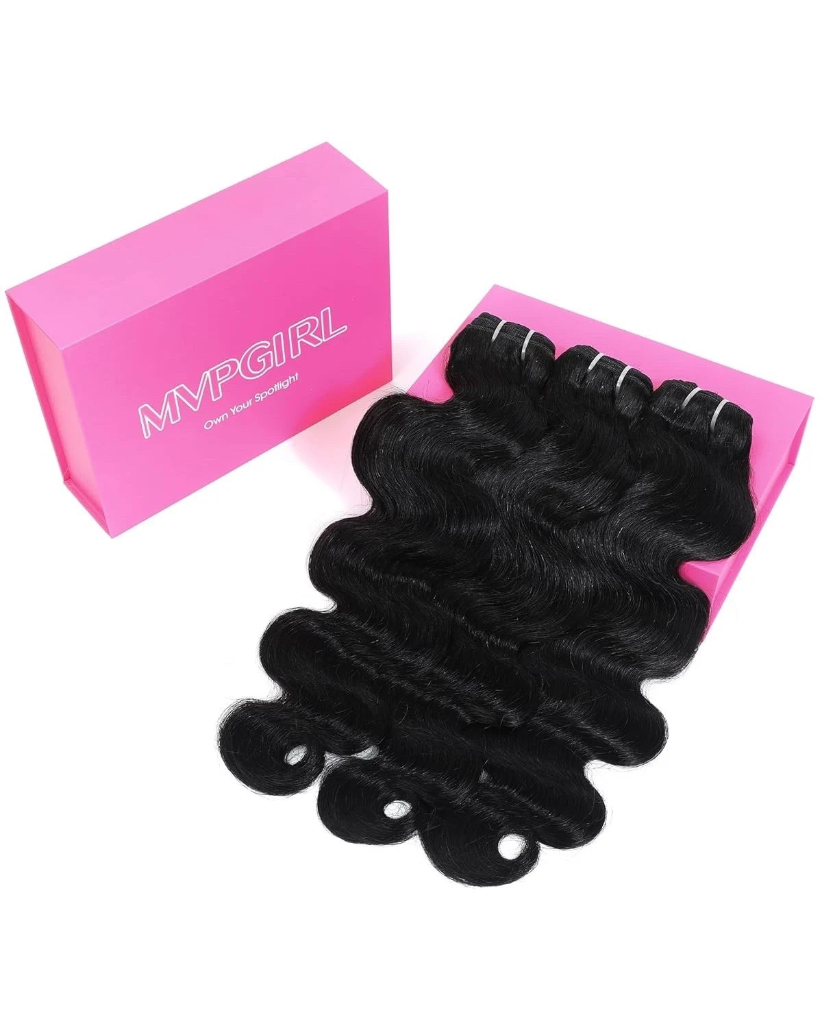MVPGIRL 18 20 22 Inch Body Wave Three Bundles Virgin Raw Human Hair * 16A *Black