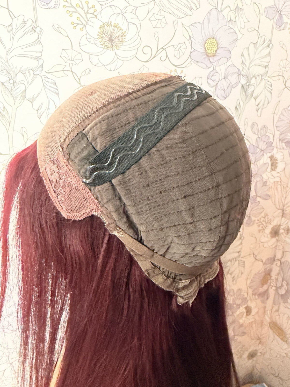 23” Burgundy Wig Human Hair Lace Top 7×5 Closure Wig