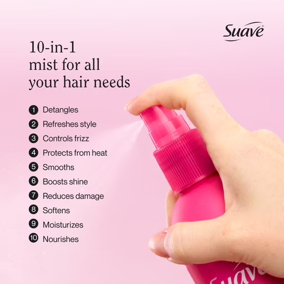 Suave All In One Magic Mist Leave-In Spray, Detangles, Hydrates, Controls Frizz,