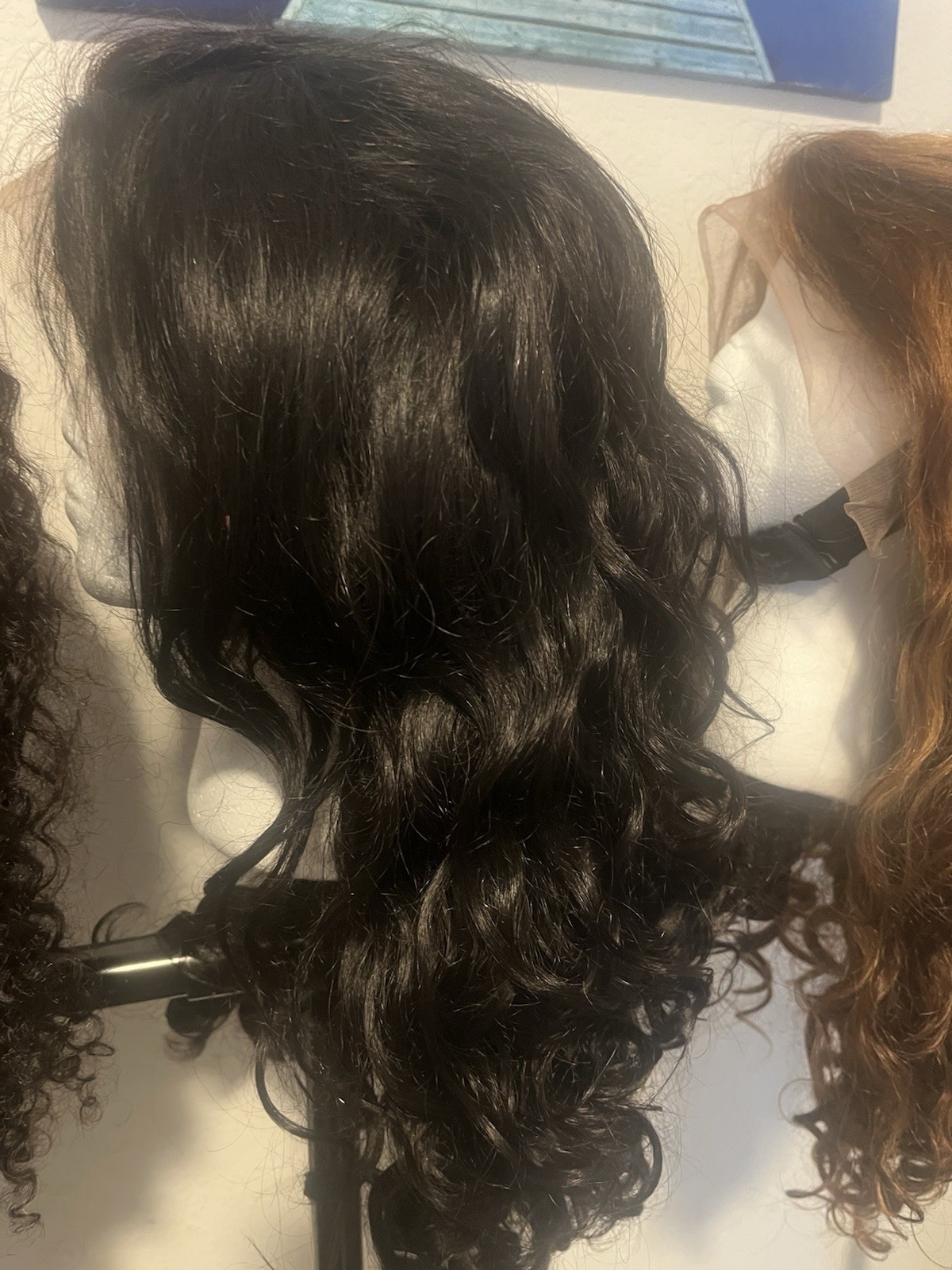 Curly Hair Lace Front Wig Black Glueless Hairpiece for Women Curly Texture