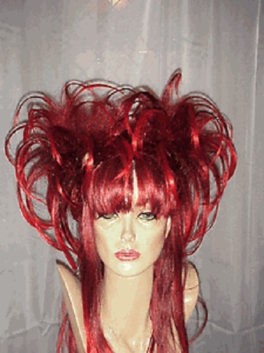 SIN CITY WIGS DRAG QUEEN LONG STRAIGHT LAYERS FLIPPED TEASED SEXY HOT RED vixen