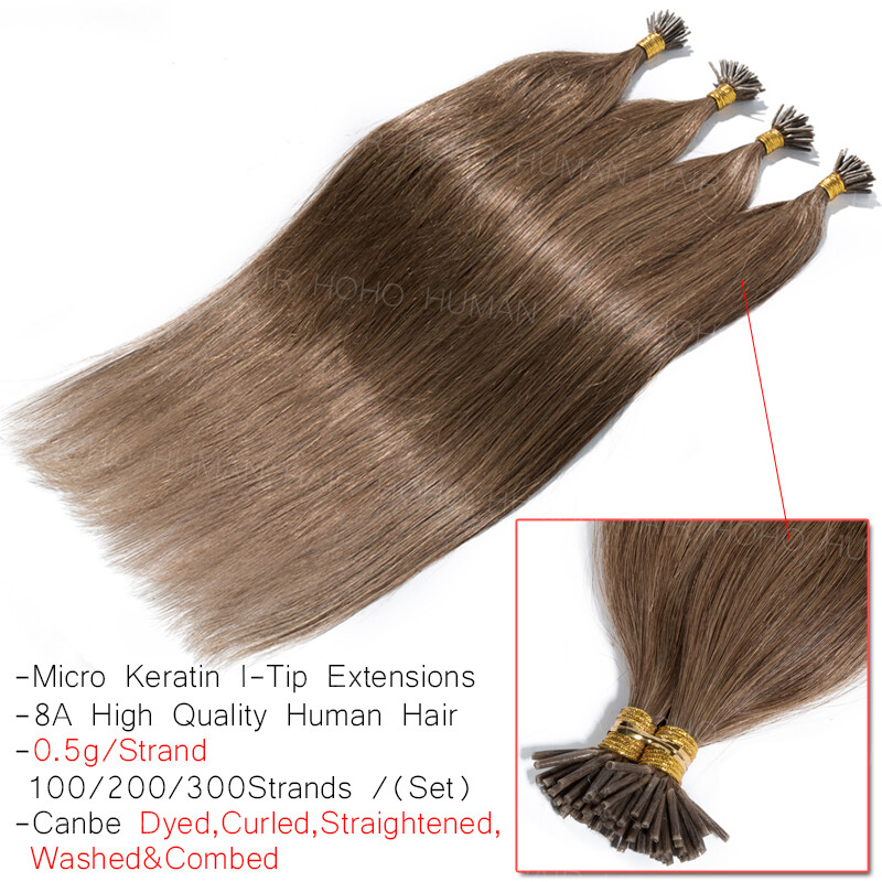 300 Sticks I TIP Pre Bonded Real Remy Human Hair Extensions Micro Loop Ring Long
