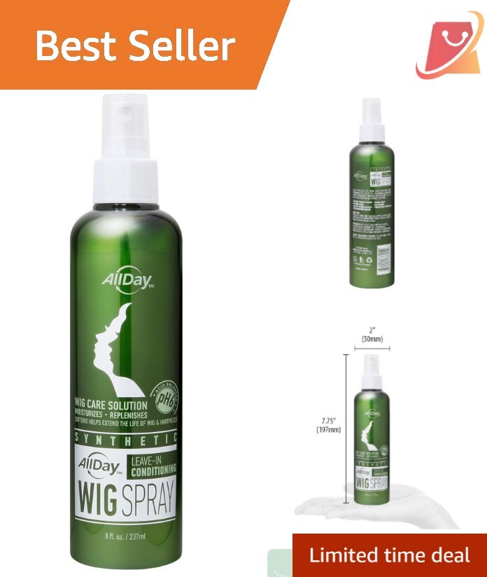 Revitalizing Synthetic Wig Spray – Grape Scented Leave-In Conditioner 8 oz