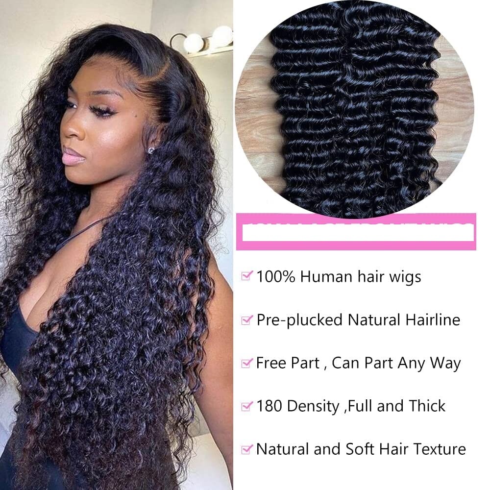 Deep Wave Silk Top Full Lace Human Hair Wig Pre Plucked 5×4.5 Silk Base Lace Wig
