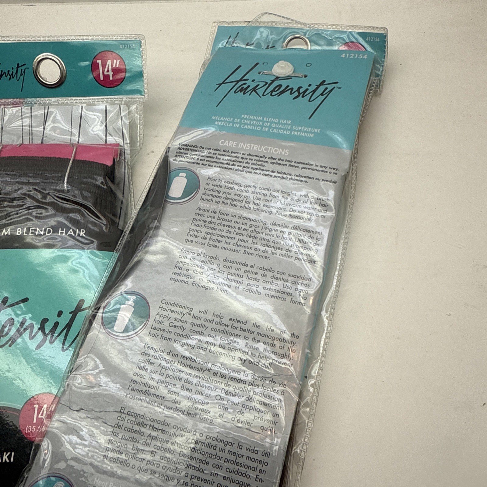 Hairtensity Silky 4 Yaki Brown 14” 100% Human & Premium Blend Hair 4 Pack New!