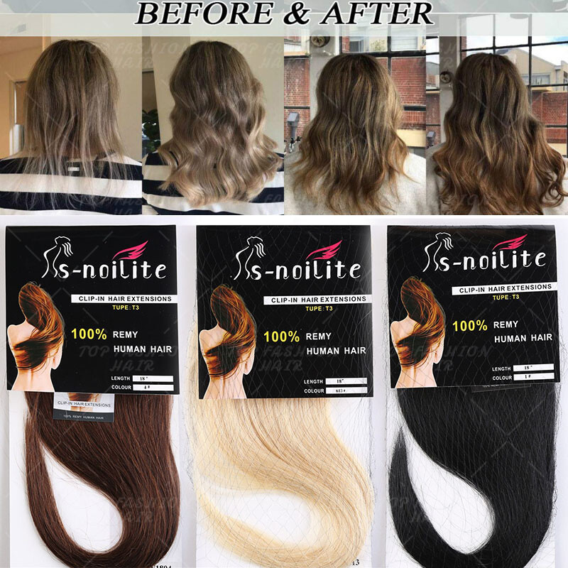 8PCS Clip In Real 100% Human Hair Extensions Full Head 16 18 20″ Straight Ombre