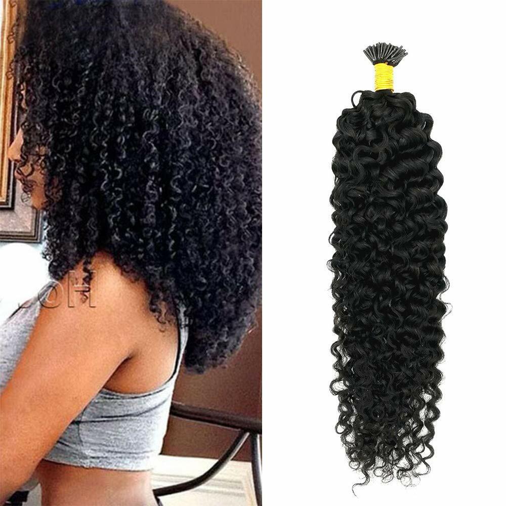 Deep Kinky Curly I Tip Human Hair Extension Pre bonded I Tip Hair 100Strands
