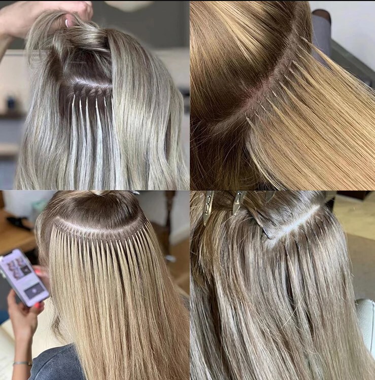 Pre Bonded Body Wavy Micro Beads Ring Loop 100% Remy Human Hair Extension 50g