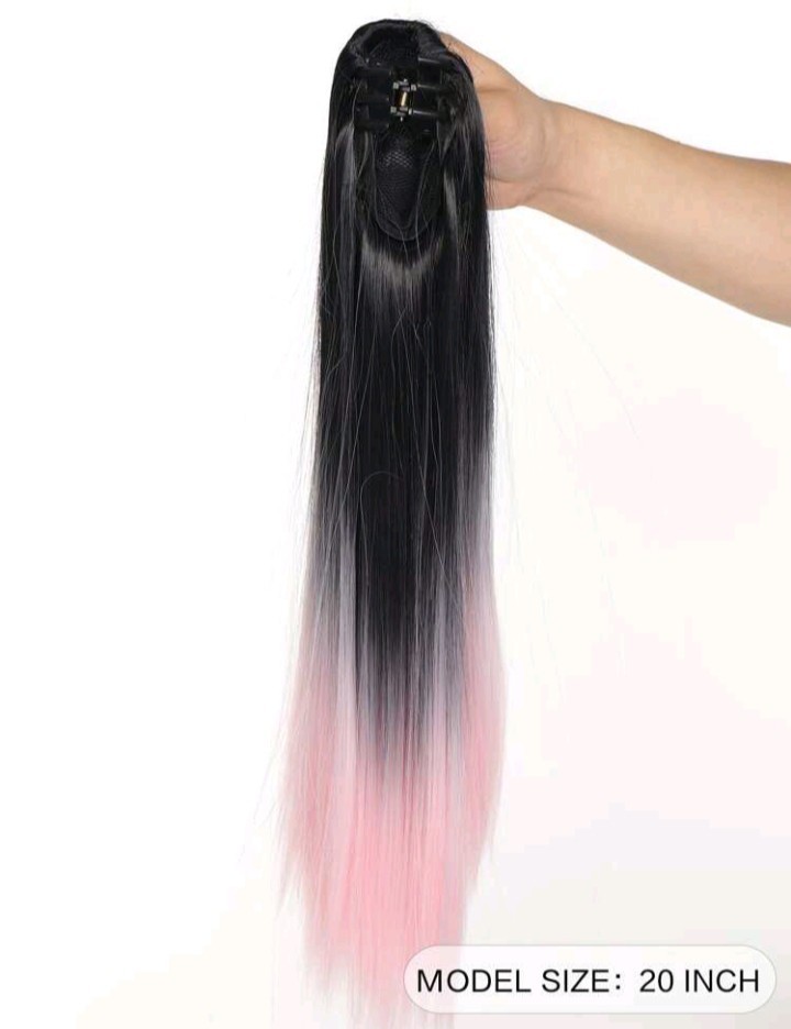 Ponytail Colorful Synthetic Claw On Clip In Women Hair Extension Straight Hairp