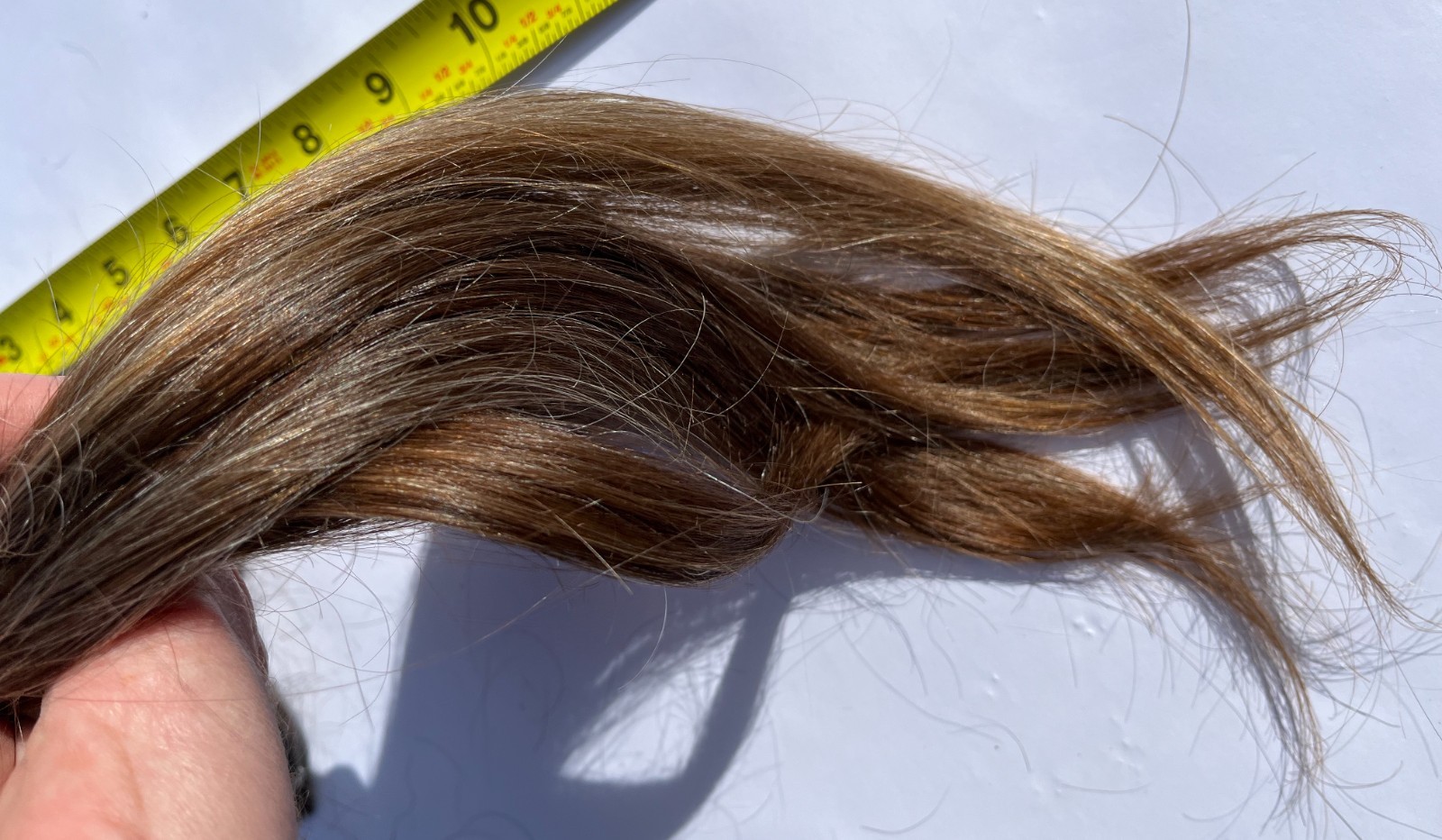 19-21 inches 3.1 oz. Virgin European Auburn Natural Gray Mix Human Hair Healthy!