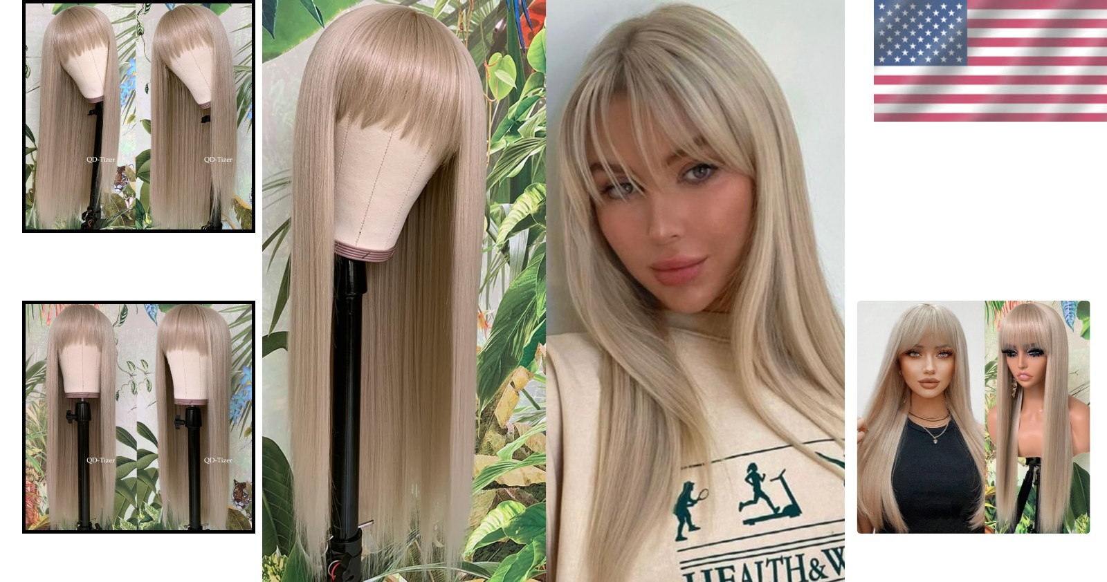 Heat-Resistant 24 Inch Ash Blonde Wig with Sparse Bangs – Perfect for Daily Wear