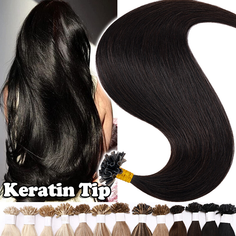 Thick Keratin Tip Pre Bonded U-Tip Indian 100% Human Hair Extensions Remy Hair